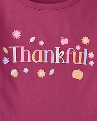 Baby And Toddler Girls Thankful Graphic Tee