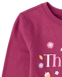 Baby And Toddler Girls Thankful Graphic Tee