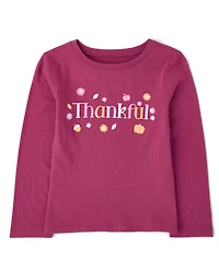 Baby And Toddler Girls Thankful Graphic Tee