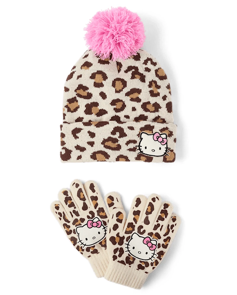 Girls Hello Kitty® Leopard 2-Piece Cold Weather Set