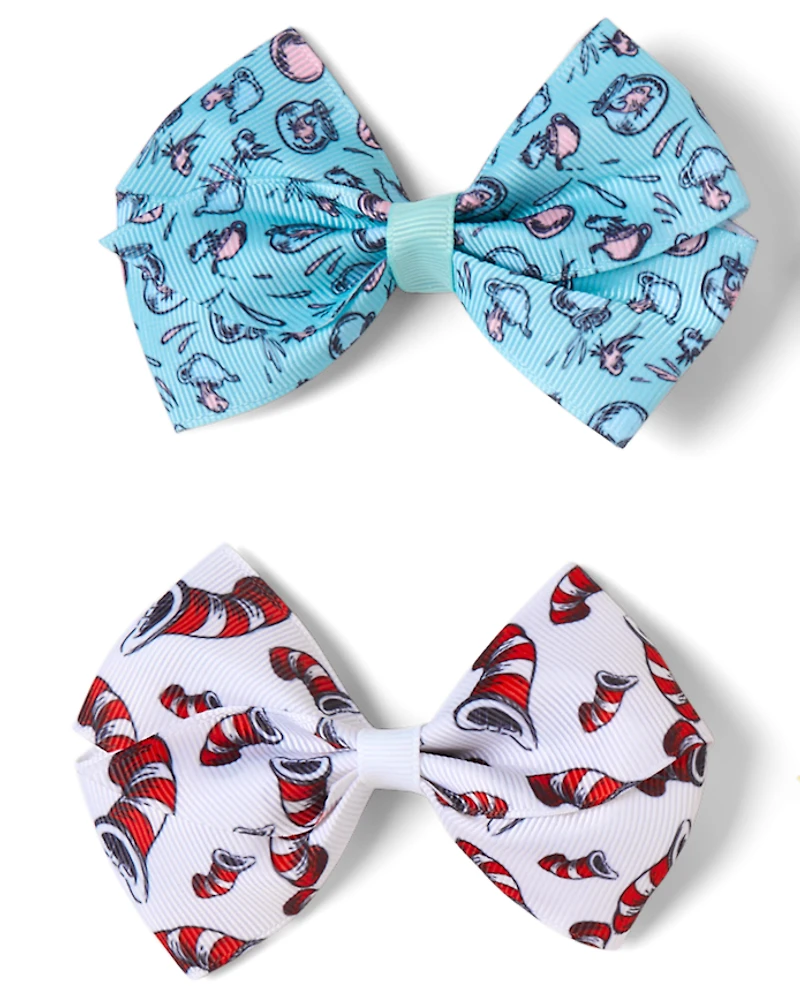 Lot de 7 pinces à cheveux nœud papillon Dr. Seuss Chat chapeauté™ pour filles