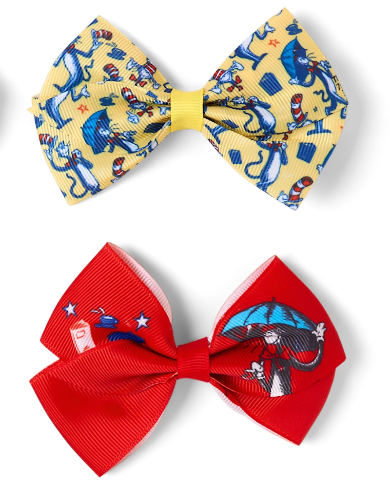 Lot de 7 pinces à cheveux nœud papillon Dr. Seuss Chat chapeauté™ pour filles