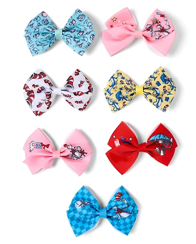 Girls Dr. Seuss Cat In The Hat™ Bow Hair Clip 7-Pack