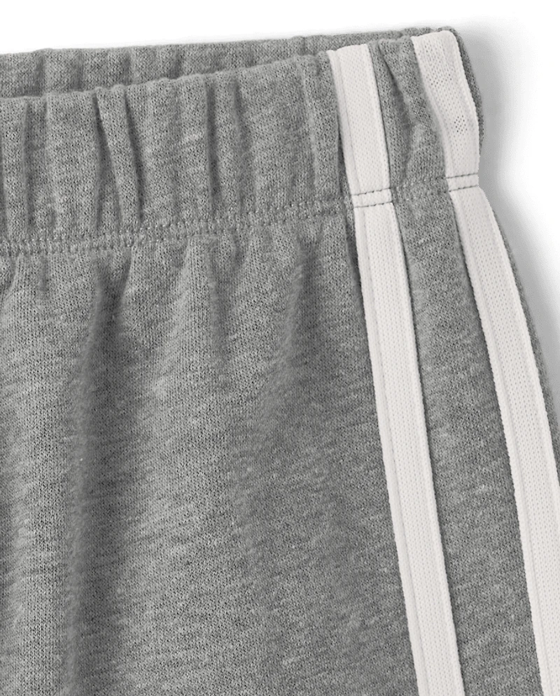Pantalon de survêtement à jambes larges en polaire premium avec rayures latérales pour filles