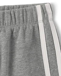 Pantalon de survêtement à jambes larges en polaire premium avec rayures latérales pour filles