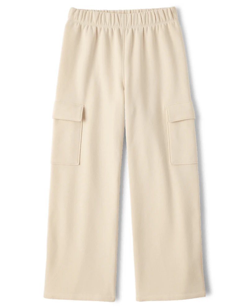 Pantalon cargo large en polaire premium pour filles