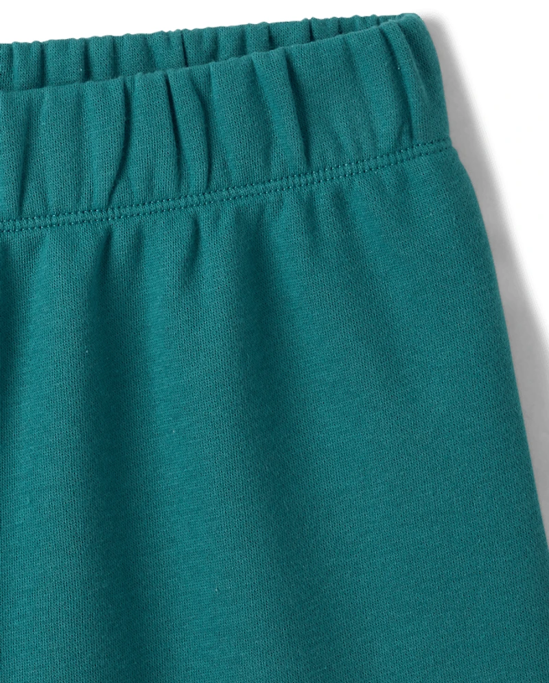 Girls Premium Fleece Wide Leg Cargo Pants