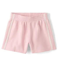 Girls Side Stripe Premium Fleece Shorts
