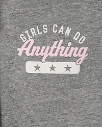 Girls Graphic Side Stripe Premium Fleece Zip Up Hoodie