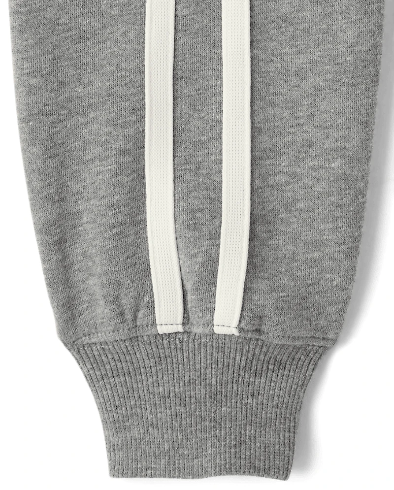 Girls Graphic Side Stripe Premium Fleece Zip Up Hoodie