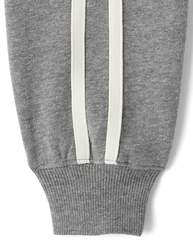Sweat à capuche zippé en polaire premium avec rayures latérales graphiques pour filles