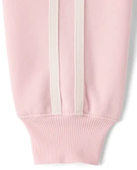 Girls Graphic Side Stripe Premium Fleece Zip Up Hoodie