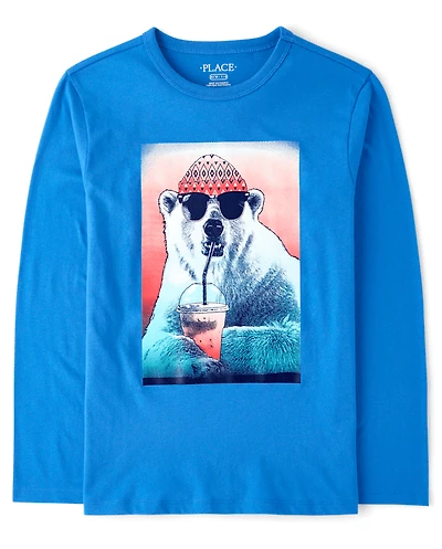 Boys Polar Bear Drink Graphic Tee