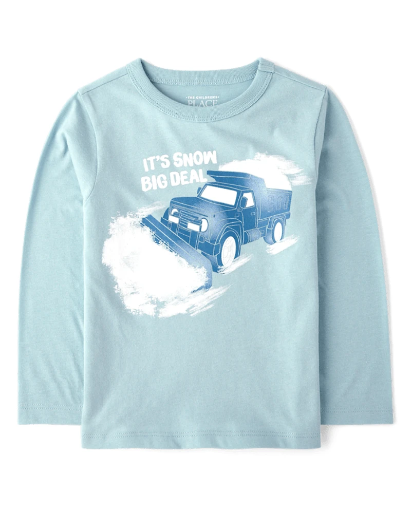 Baby And Toddler Boys Winter Truck Graphic Tee