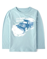 Baby And Toddler Boys Winter Truck Graphic Tee