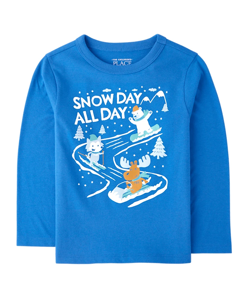 Baby And Toddler Boys Snow Day Graphic Tee