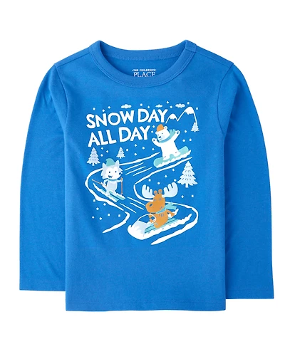 Baby And Toddler Boys Snow Day Graphic Tee
