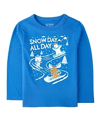 Baby And Toddler Boys Snow Day Graphic Tee