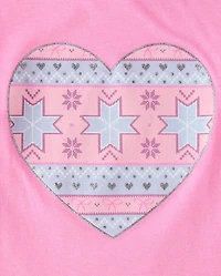 Girls Fairisle Heart Graphic Tee