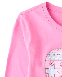 Girls Fairisle Heart Graphic Tee