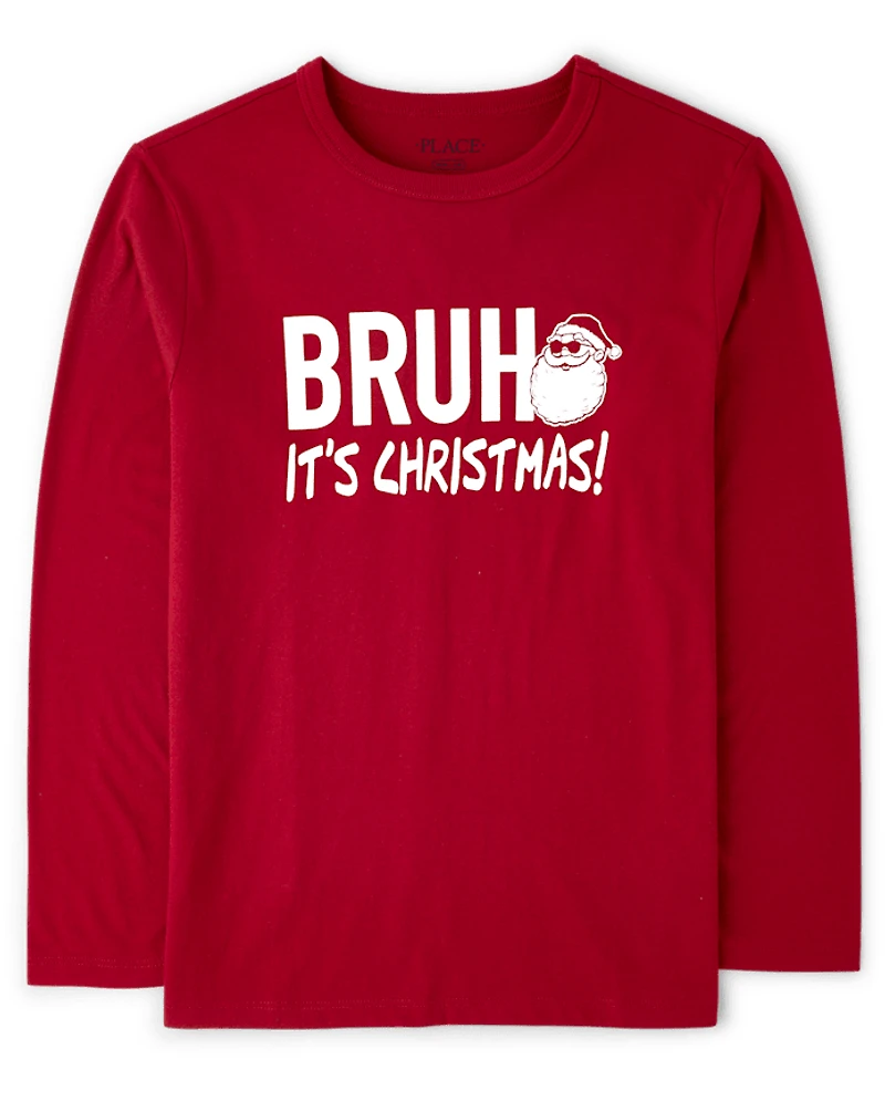Boys Christmas Bruh Graphic Tee