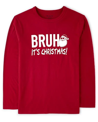 Boys Christmas Bruh Graphic Tee