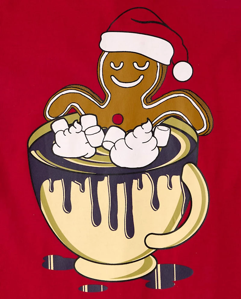 Boys Christmas Gingerbread Mug Graphic Tee