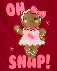 Girls Christmas Gingerbread Graphic Tee