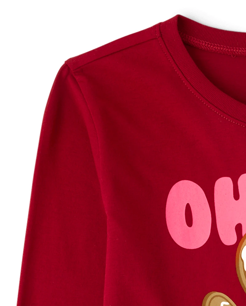 Girls Christmas Gingerbread Graphic Tee