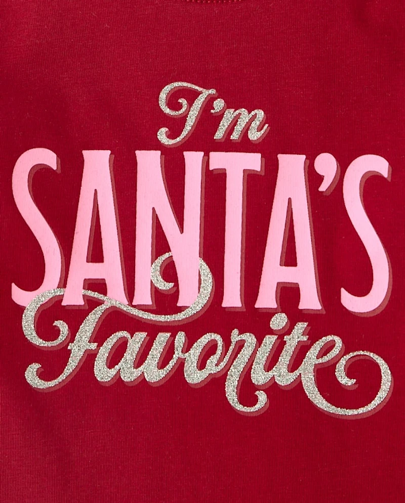 Baby And Toddler Girls Christmas Santa's Favorite Graphic Tee