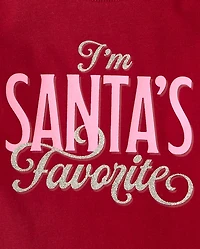 Baby And Toddler Girls Christmas Santa's Favorite Graphic Tee