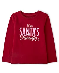Baby And Toddler Girls Christmas Santa's Favorite Graphic Tee