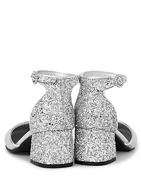 Girls Metallic Glitter Block Heels