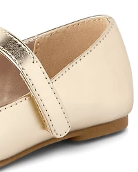 Toddler Girls Metallic Bow Ballet Flats