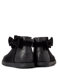 Baby Girls Glitter Bow First Steps Boots
