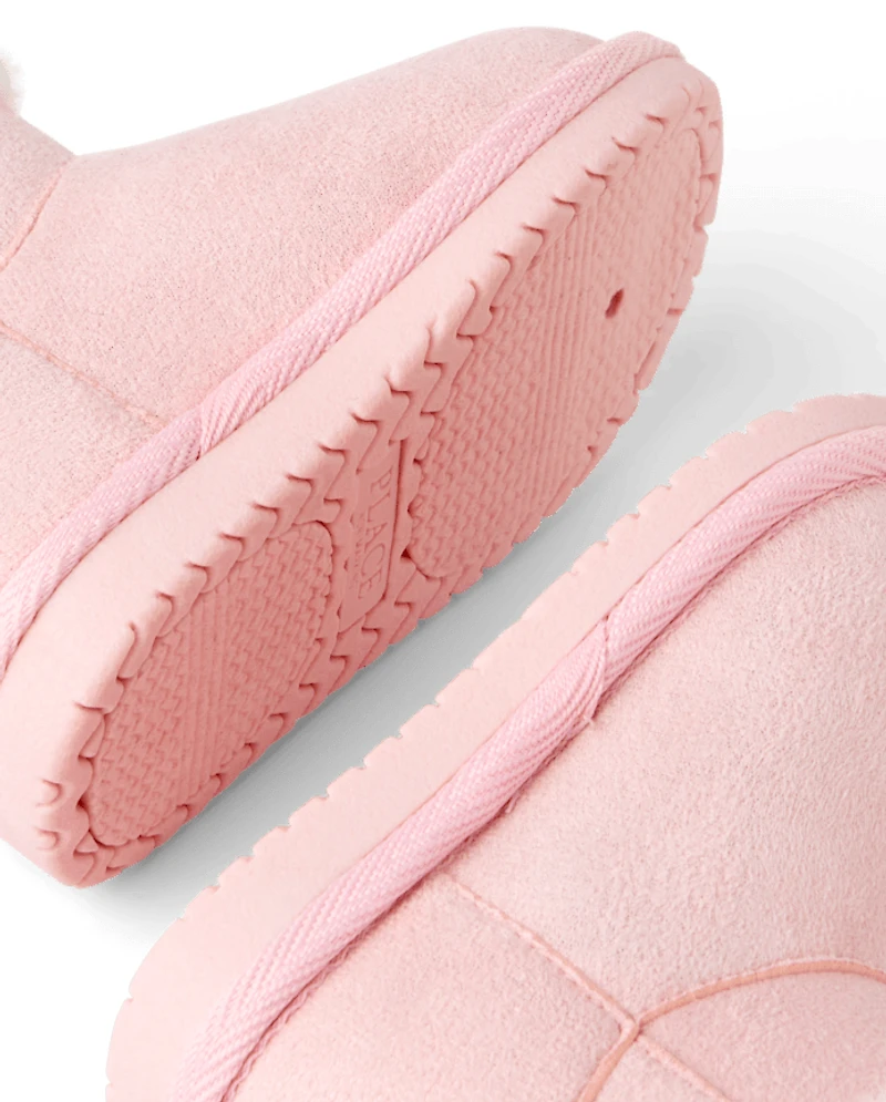Baby Girls Bow First Steps Teddy Boots