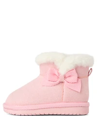 Baby Girls Bow First Steps Teddy Boots