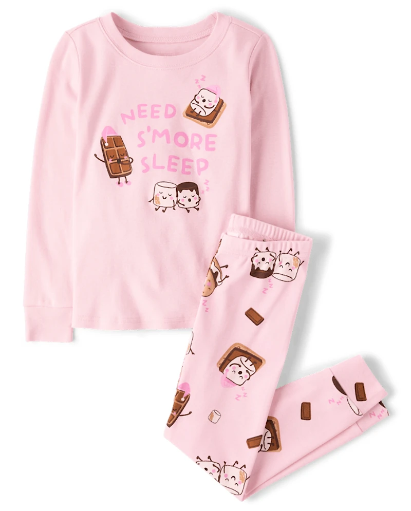 Girls S'mores Snug Fit Cotton Pajamas