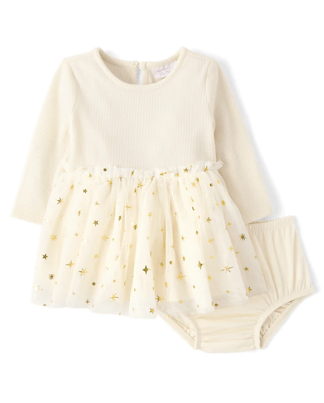 Baby Girls Sueded Rib Tutu Dress