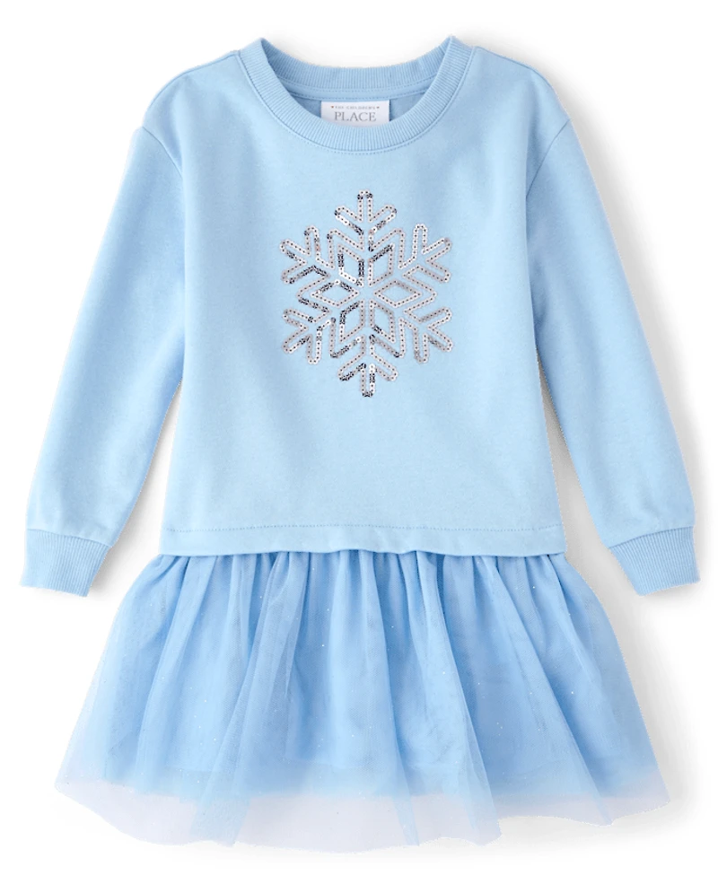 Baby And Toddler Girls Sequin Sweatshirt Dress