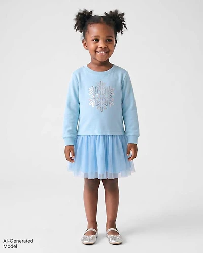 Baby And Toddler Girls Sequin Sweatshirt Dress