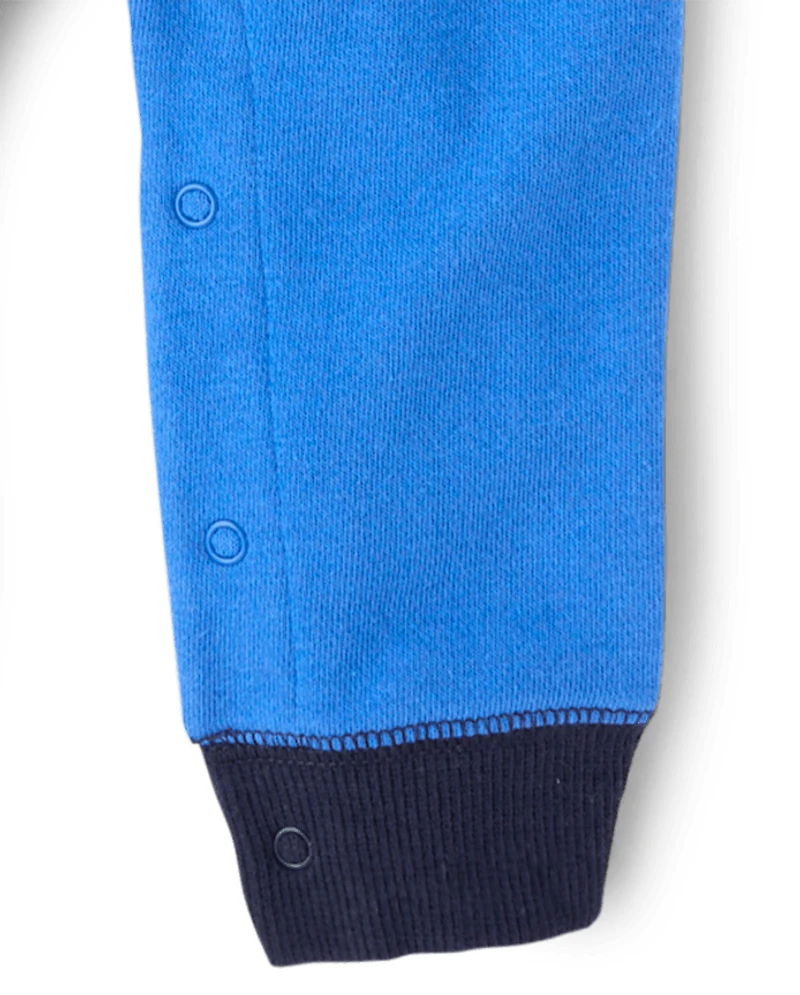 Baby Boys Colorblock French Terry Henley Romper