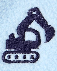 Baby Boys Embroidered Construction Vehicle Microfleece 2-Piece Playwear Set