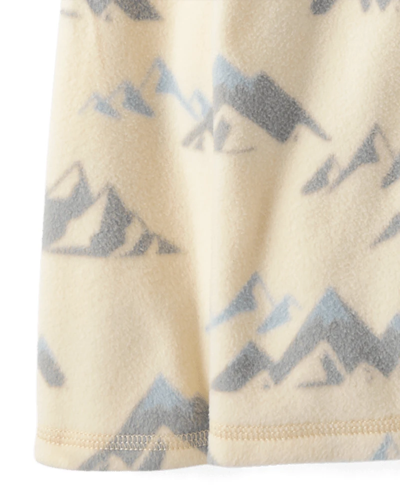 Boys Print Microfleece Quarter Zip Pullover
