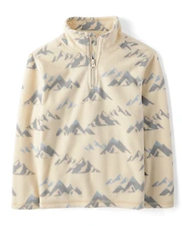 Boys Print Microfleece Quarter Zip Pullover