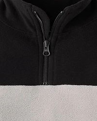 Boys Colorblock Microfleece Quarter Zip Pullover