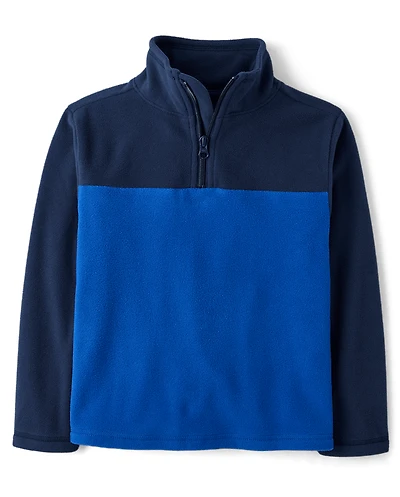 Boys Colorblock Microfleece Quarter Zip Pullover