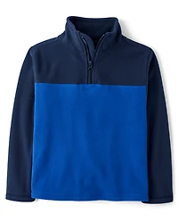 Boys Colorblock Microfleece Quarter Zip Pullover