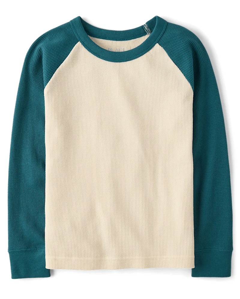 Boys Colorblock Thermal Raglan Top
