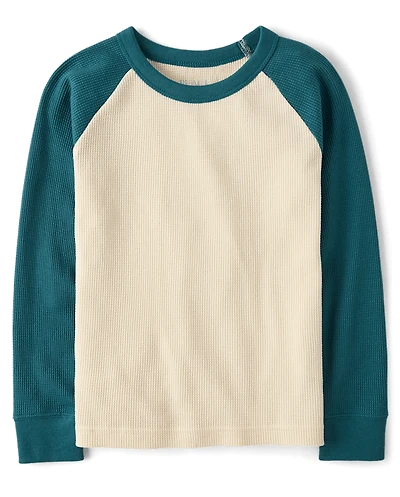 Boys Colorblock Thermal Raglan Top